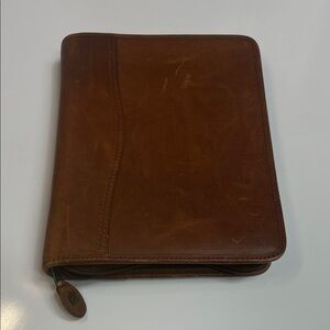 Day Timer Planner Brown Leather Zip Around 7 Ring